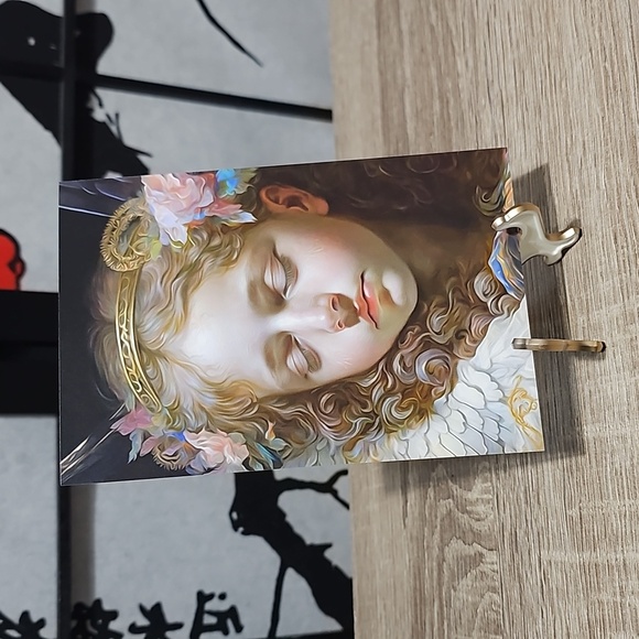 4x6 Guardian Angel Resting Watercolor Art Oil Painting - Picture 3 of 5